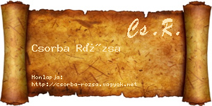 Csorba Rózsa névjegykártya