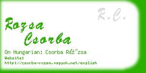 rozsa csorba business card